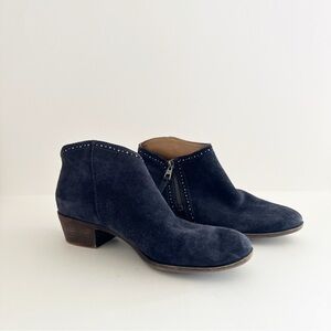 Lucky Brand Navy Blue Studded Side Zip Benna Booties
